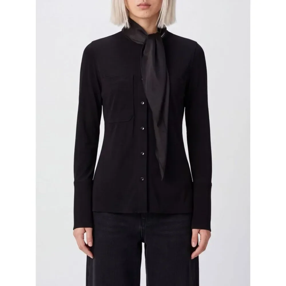 Courreges Women Courri¨Ges Pussy-Bow Criªpe Shirt With Concealed Placket